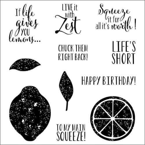 Lemon Text Silicone Clear Rubber Stamp Sheet Cling Scrapbooking DIY Cute Pattern Photo Album Paper Decoration