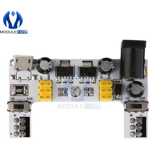 MB102 Micro USB Interface Breadboard Power Supply Module MB-102 Module For Arduino White 5V 3.3V 2 Channel Board