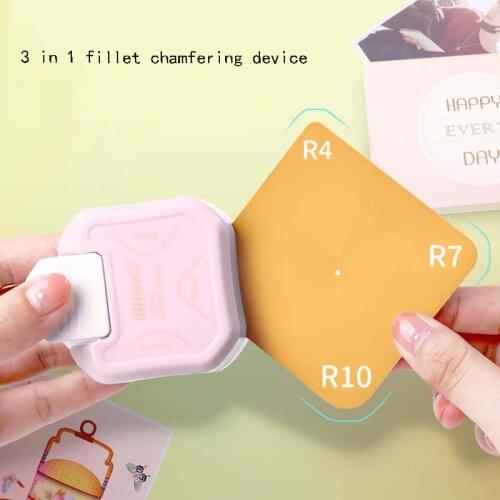3-in-1 Mini Corner Rounder Punch R4/R7/R10/R5mm Round Corner Trimmer Cutter for Card Photo Paper Laminating Pouches Stationery