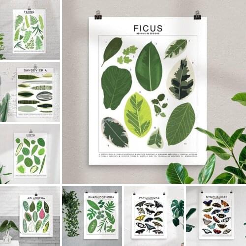 Wall Art Home Decoration Canvas Leaf Green Cartoon Animal Cool Print Painting Modular Picture Posters Modern Living Room No Fram