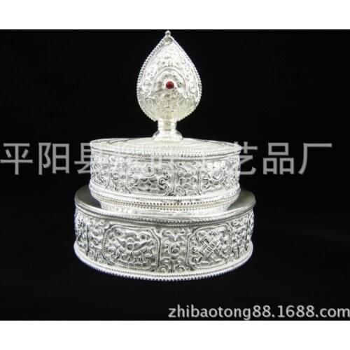 Nepal process quality 925 sterling silver trip plate mann tea man da plate practice supplies / for Mandala