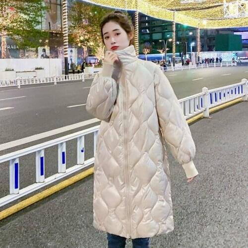 The New Fashion Womens Jacket Wild Long Thick Padded Jacket Womens Winter Long Padded Jacket Warm Simple Padded Jacket