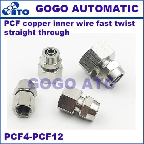 PCF copper female thread Quickly screw straight through PCF4/6/8/10/12-01/02/03/04 quick connector Pneumatic Components