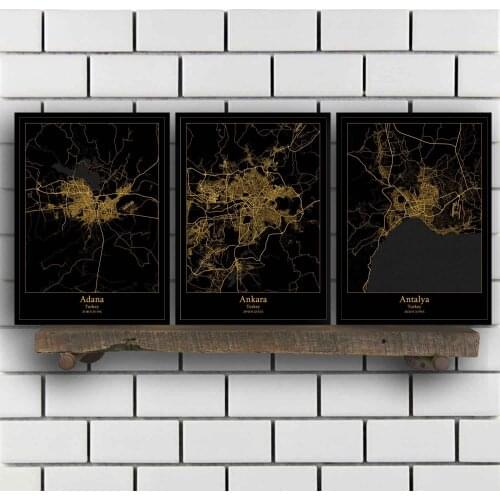 Adana Ankara Antalya Istanbul Izmir Mersin Turkey Map Poster