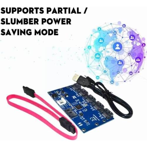 SATA Expansion Adapter Card 1 To 5 Ports Computer Motherboard Expansion SATA Multiplier SATA3.0 Card Support Port P4L0