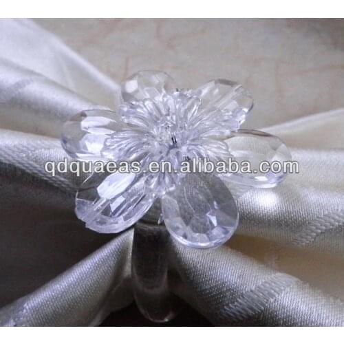 Clear acrylic flower napkin ring , wholesale napkin holder