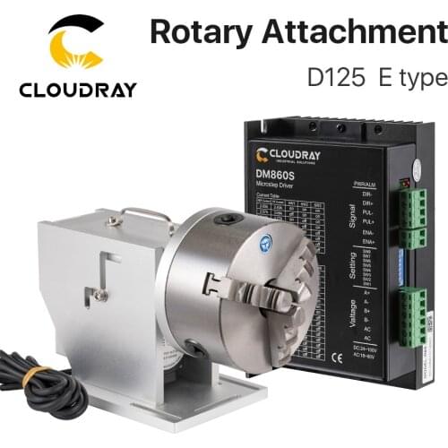Cloudray Three Chuck Rotary Device MAX Diameter 125mm Expansion Axis Rotary Attachment with + Driver for Fiber Marking Machine