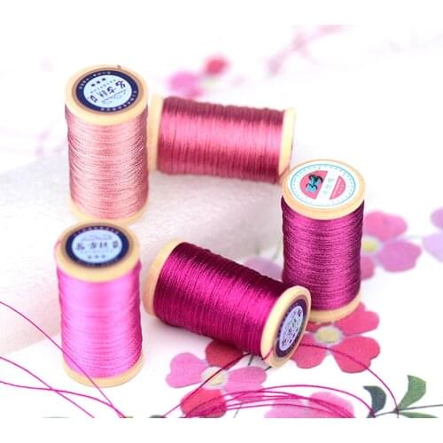 Roll Of 0.3mm Nylon Braided Wire Hand-woven embroidery thread Tassels Line 50M High strength 3 Strands Thread Tassel Line Magent