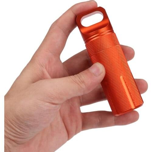 Waterproof Capsule Seal Bottle Outdoor EDC Survival Pill Box Pill Bottle Tank Case Keychain Travel Portable Seal Pill Case