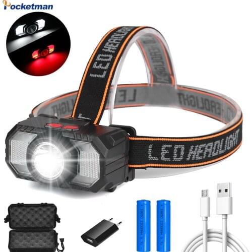 XPE+4*White led+4*red led Headamp Portable Headlight Night Fishing Lights Red and White Light Head Torch Outdoor Camping Light