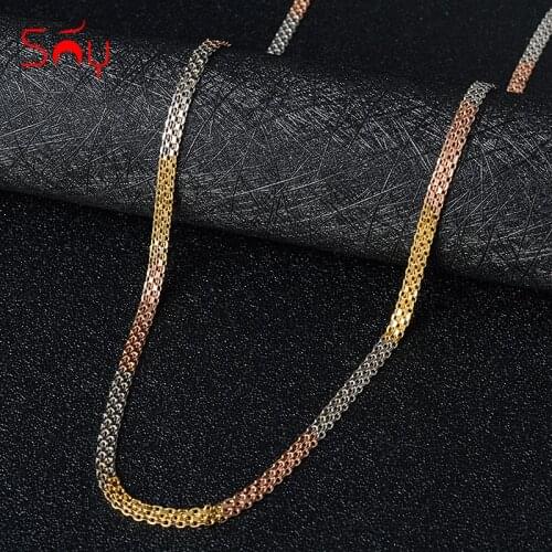 Sunny Jewelry 2021 Fashion Three Color Copper Necklace Chains For Women Man High Quality Classic For Daily Wear Gift Anniversary