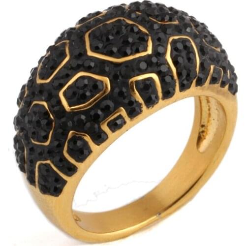 2021 Fashion personality Zircon Titanium steel ring female Crystal from Swarovskis 2 Colors Fit Women and Men For Party