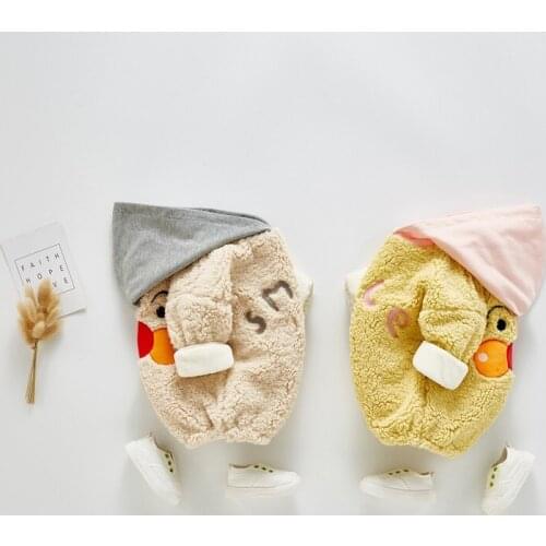 Winter 2019 Korean version baby girl romper of baby jumpsuit velvet warm baby boy clothes new born toddler girl winter clothes
