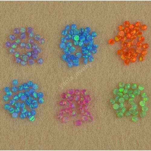 Round 1.5mm little size opal cabochon flat back synthetic opal gems loose stone for opal tiny jewelry