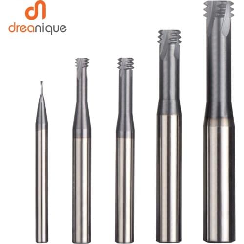 1pc carbide alloy 3 tooth coated M1.0 - M12 thread end mills cnc threading milling cutter tool for ISO metric thread