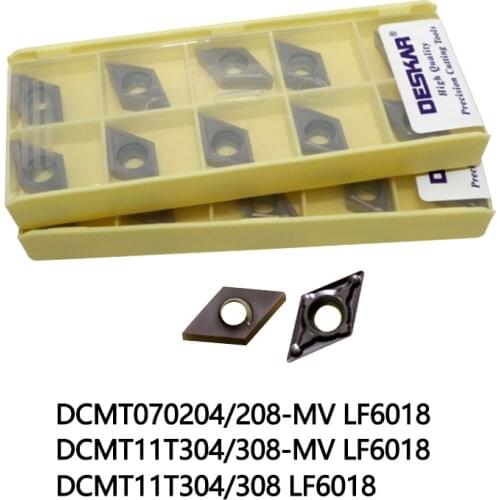 10PCS DESKAR DCMT070204-MV LF6018 DCMT070208 MV DCMT11T304 DCMT11T308 Turning tools lathe cutter Carbide inserts Suitable for