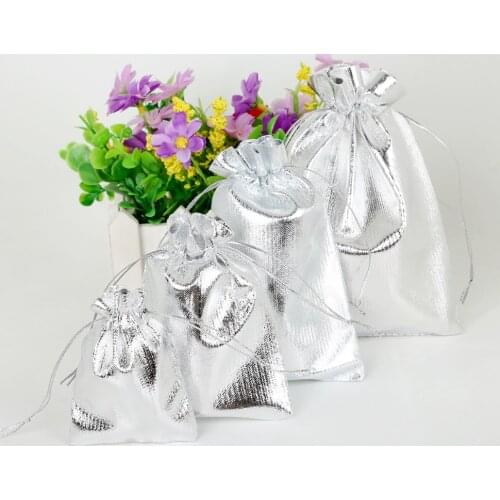 10Pcs/lot 4 Size Sliver Drawstring Organza Jewelry Organizer Pouch Jewelry Packaging Display & Jewelry Pouches