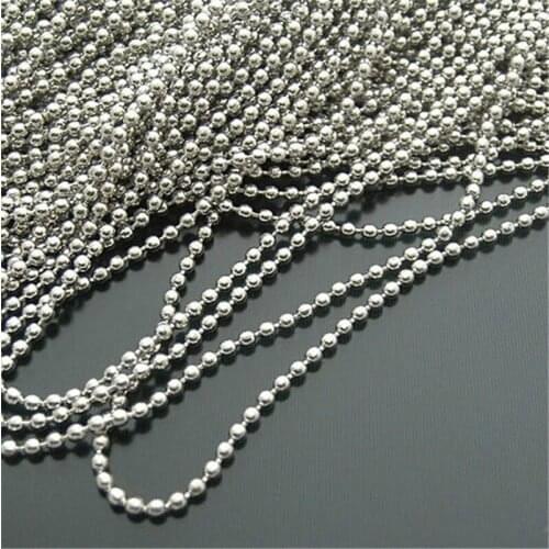 10 piece/lot Silver Tone Ball Chains 60CM 2.4MM Stainless Steel Findings Necklace Bracelet Beads Men Women Jewelry Accessories