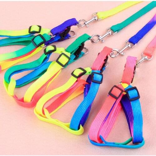 120CM Colorful High Quality Nylon Rope Adjustable Training Lead Pet Leash Dog Strap Rope Traction Dog Harness Collar Lead