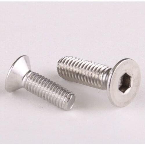20PCS DIN7991 A2-70 Flat Head Socket Cap Screw Hex Screws Bolts 304 Stainless Steel M5*6/8/10/12/14/16...50mm