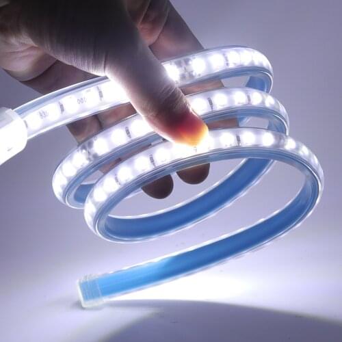 220V LED Strip Light SMD2835 120Leds/m Flexible LED Tape Ribbon with EU Plug Waterproof Stripe Home Light for Holiday Decoration