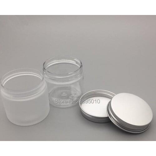 50g Clear White PET Cream Jar With Aluminum Lids CLEAR PET Seal 50cc Cosmetic Container Opening F238