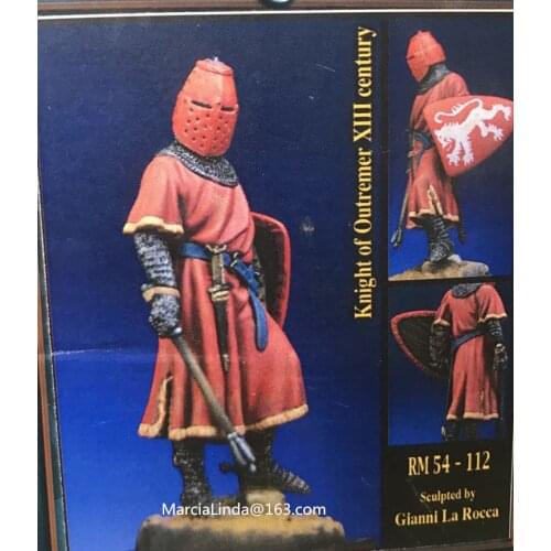 54MM Scale Medieval Warrior Unpainted Resin Model Kit Figure Free Shipping