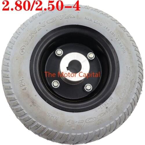9 Inch Wheel with Hub 2.80/2.50-4 Electric Scooter Trolley Trailer Solid Wheel Without Inner Tube Tyre and Wheelchair Solid Tire