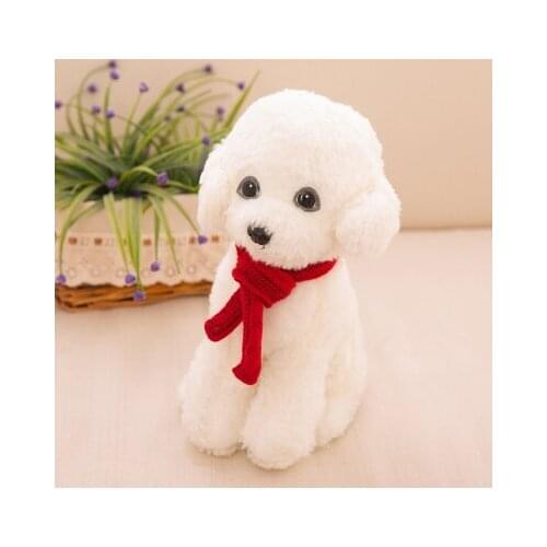 White ted dog about 30cm plush toy scarf dog doll birthday gift b0800