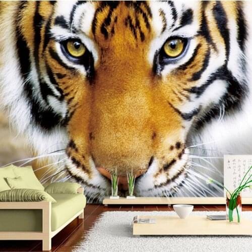 Large 5D Papel Murals Animal tiger 3d wall mural wallpaper for bedding living room TV background 3d photo mural Wall paper