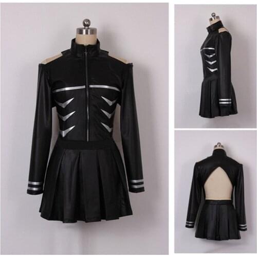 Black Women Tokyo Ghoul Cosplay Anime Kaneki Ken PU Leather Long Sleeve Fight Uniform Halloween Costumes with mask
