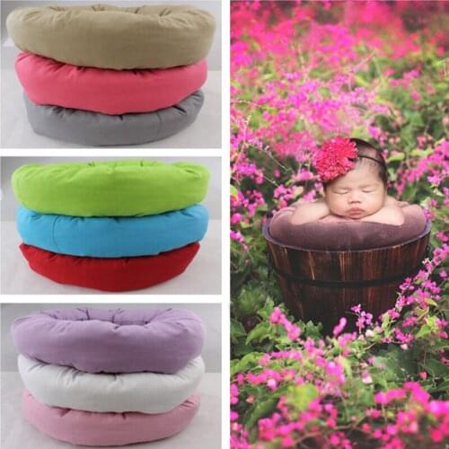 Colorful Baby Photography Costume Wheat Donut Posing Props Baby Pillows Ring Newborn Photography Props Basket Filler Fotografia