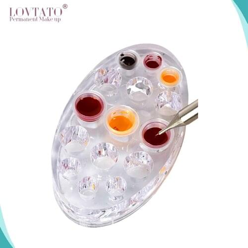 2018 Direct Selling Tebori Microblading Accesories Microblading Oval Acrylic Pigment Rack Permanent Makeup Cup Color Holder