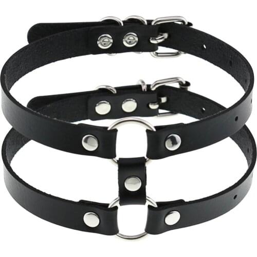 DIEZI Multilayer Vintage Gothic Harajuku PU Leather Choker Necklace For Women Men Collares Short Statement Necklaces Jewelry