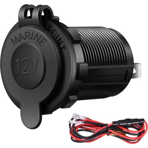 DIY Car Cigarette Lighter Socket Car Marine Motorcycle ATV RV Power Outlet Receptacle 12V-24V 60cm Wire Waterproof