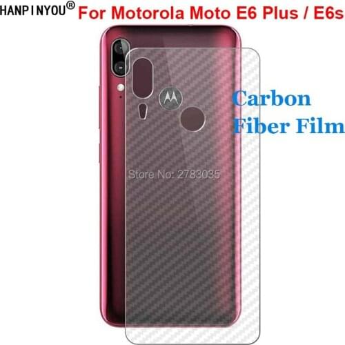 For Motorola Moto E6 Plus / E6s 6.1" Durable 3D Anti-fingerprint Carbon Fiber Back Film Screen Protector (Not Glass)