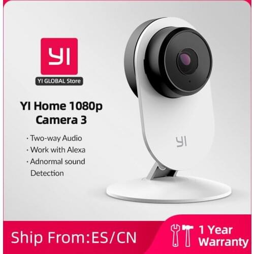 YI 1080p Home Camera 3 AI-Powered HD Smart wifi Camera System IP Cam Plug-in Security Indoor Camera with Wi-Fi Human and Pet AI
