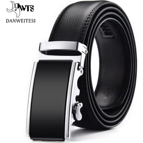 [DWTS]Men Belt Male Genuine Leather Belt Men Strap Belts For Men Automatic Buckle Black Mens Belts Cummerbunds cinturon hombre