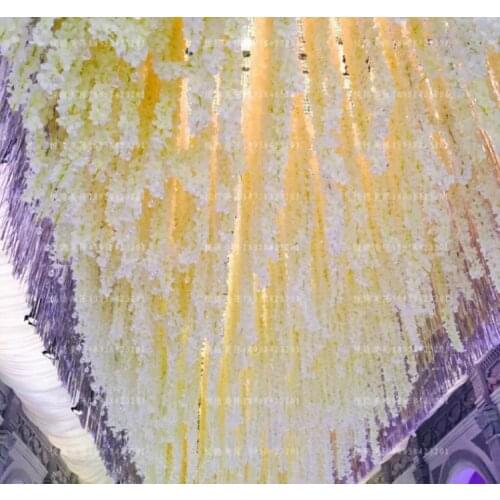 Elegant Artificial Hydangea Silk Flower Vine Home Wall Hanging Wisteria Garland 14 colors Available For Wedding Xmas Decoration