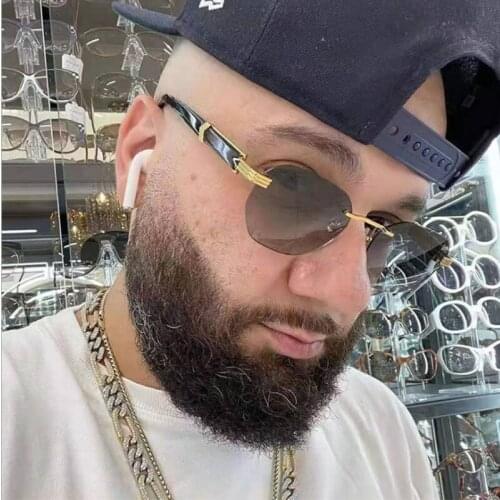 Fashion Round Vintage Metal Sunglasses Men Square Tea Gradient Classic Sun Glasses Marbling Legs Shades Oculos De Sol UV400