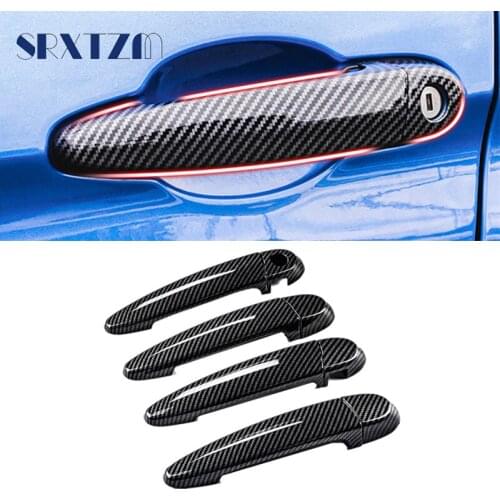 Carbon Fiber Printed Car Exterior Door Handle Cover Sticker Moulding Trim for BMW F30 F31 F35 F34 E70 E71 E84 F25 F26 F20