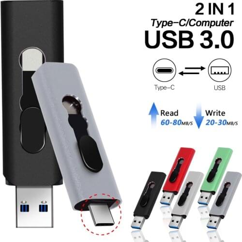 New USB 3.0 TYPE C USB Flash Drive OTG Pen Drive 512GB 256GB 128GB 64GB USB Stick 2 in 1 High Speed Pendrive real capacity gifts