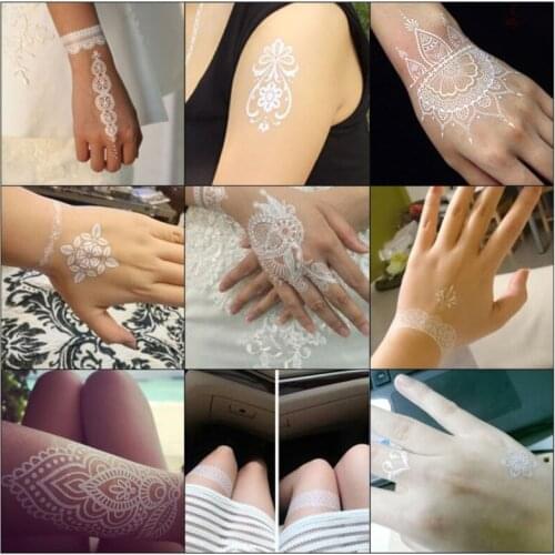 One-time White Lace Tattoo Stickers Environmental Waterproof Sweat Tattoo Stickers Sexy White Lace Tattoo Stickers