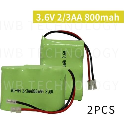 2 PCS/lot Original Ni-MH 2/3AA 3.6V 800mAh Ni-MH 2/3AA Rechargeable Battery Pack With Plugs For Cordless Phone Free Shipping