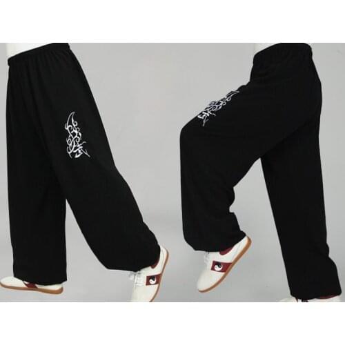 Autumn&Winter warm embroidery kung fu trousers knickerbockers tai chi taijiquan pants wushu martial arts bloomers A0002