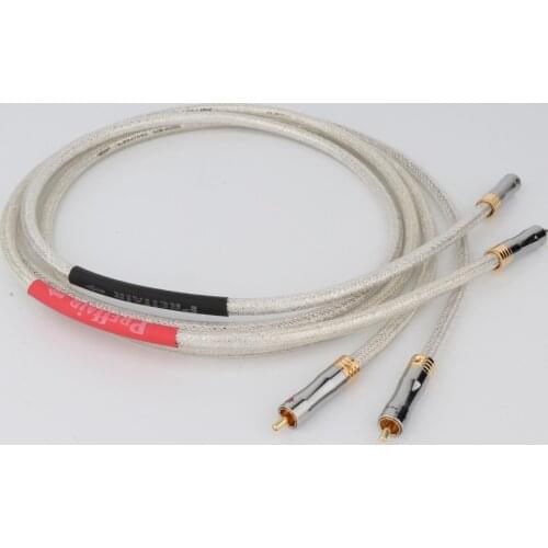 Preffair RCA Cable Pair Hifi 7N OFC RCA Cable Sliver Plated RCA Interconnect Audio Cable RCA Cable CD Player Preamp Amplifier