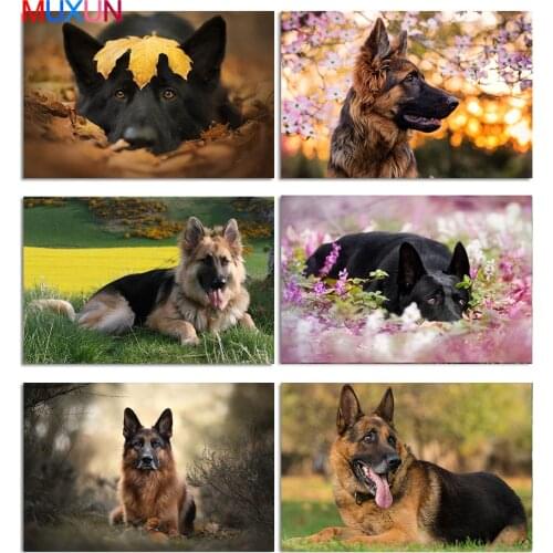 Full Round 5D Diy Diamond Painting German Shepherd Diamond Mosaic Animal 3D Diamond Embroidery Dog Cross Stitch Home Decor Lx879