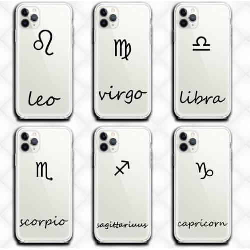 Zodiac Sign Phone Case clear for iphone 12 11 Pro max mini XS 8 7 6 6S Plus X 5S SE 2020 XR cover