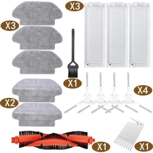 For Xiaomi SKV4110GL MI ROBOT VACUUM MOP PRO (WHITE) Washable Main roll + Side bruh + Air filter + Mop cloth Accessories Kits