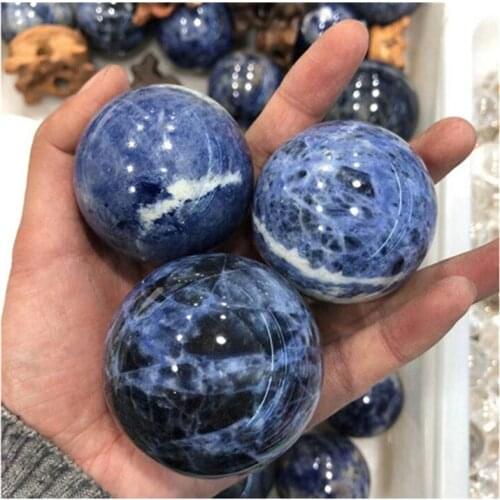 Blue Sodalite Balls Crystals Healing Stone Natural Polished Spheres For Decoration